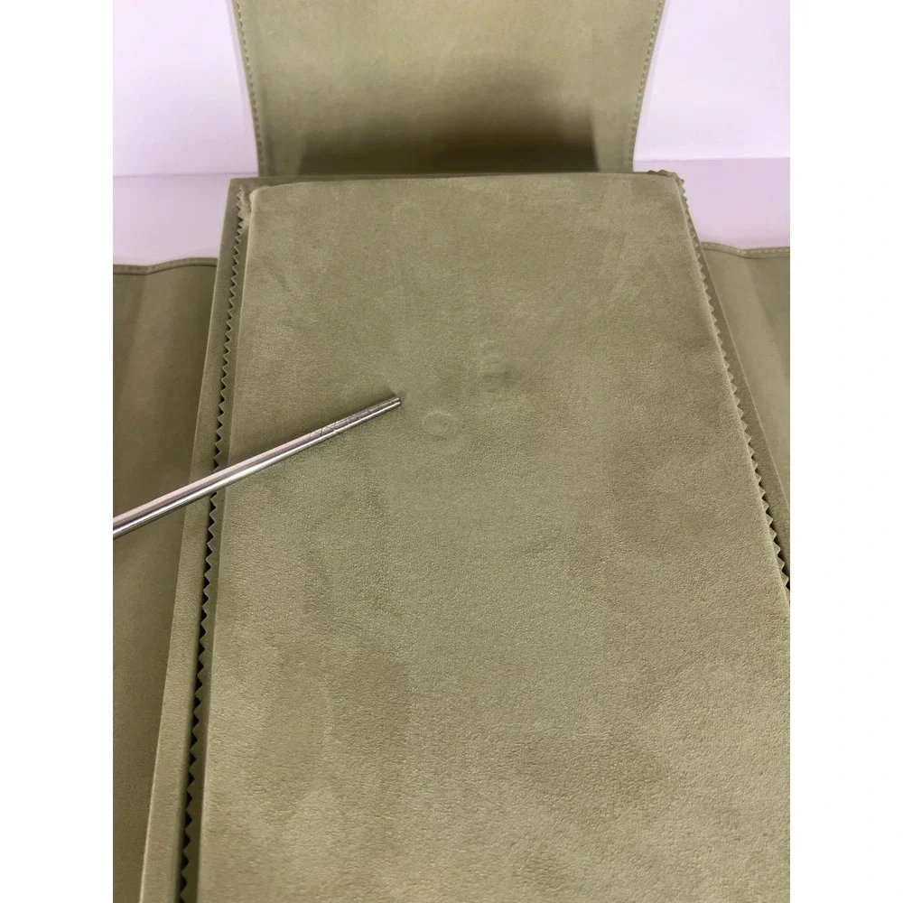 XXL Van Cleef & Arpels Jewelry Necklace Presentation Gift Box Green Suede Velvet